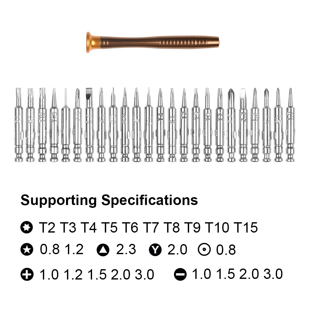 Набор прецизионных мини-отверток 25 в 1, многофункциональный шестигранный набор инструментов для ремонта Torx DIY, для ПК, ноутбуков, телефонов, кожаный чехол
