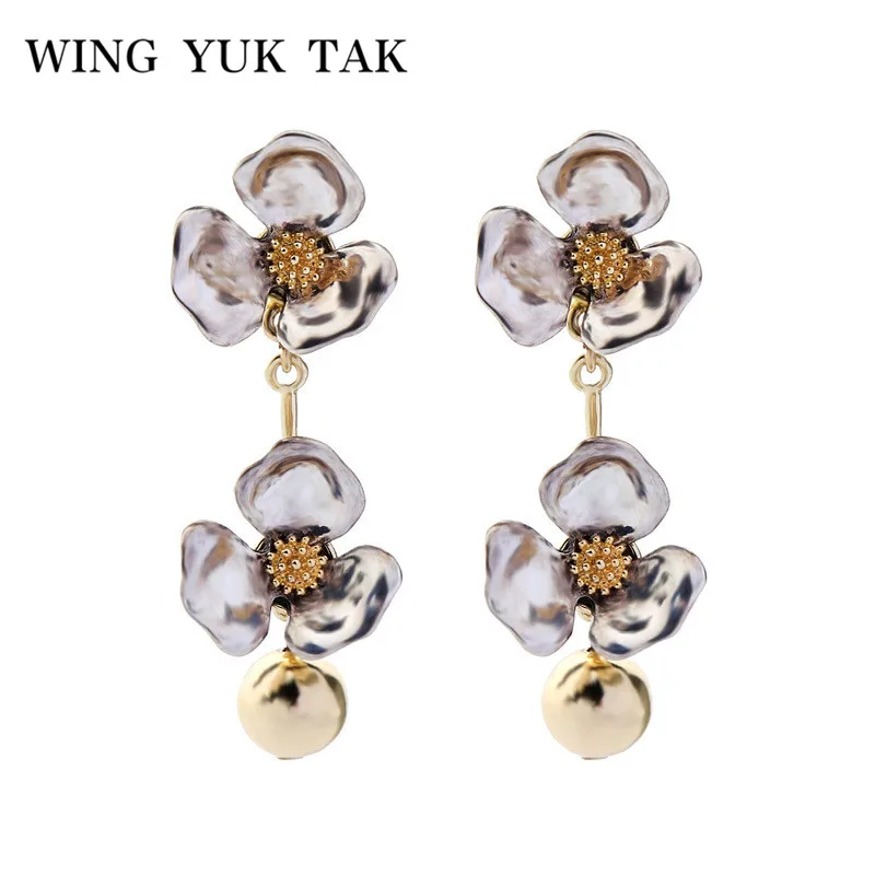 Крыло ЮК так богемные цветочные серьги для женщин винтажные металлические массивные серьги-гвоздики ювелирные изделия в стиле бохо подарок на день Святого Валентина дропшиппинг