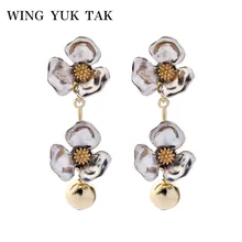 Крыло ЮК так богемные цветочные серьги для женщин винтажные металлические массивные серьги-гвоздики ювелирные изделия в стиле бохо подарок на день Святого Валентина дропшиппинг