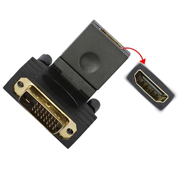 

90 180 degree rotation DVI 24+1 to HDMI adapter DVI to HDMI 1080P HDTV converter for PC PS3 projector TV Box