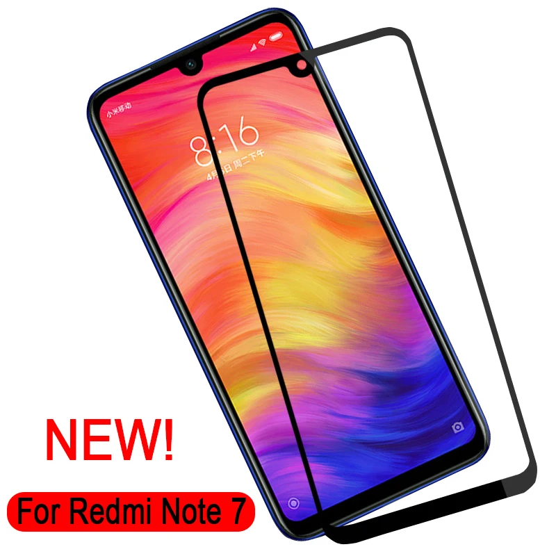 Защитное стекло на Redmi Note 7 протектор экрана закаленное стекло для Xiaomi xaomi redm note 7 note7 полное покрытие trempe пленка