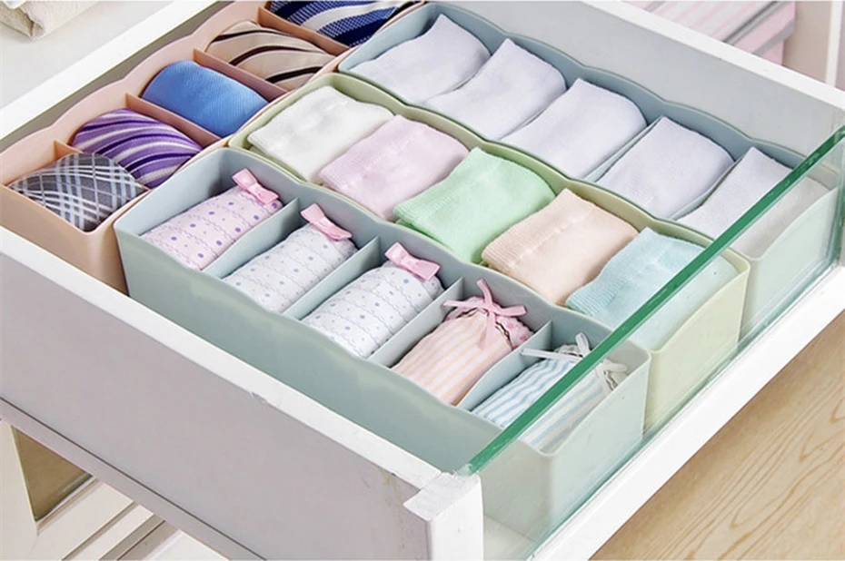 Fashion Plastic Drawer Closet Storage Box Underwear Socks Tie Cosmetic Organizer Jewelry Cosmetic Socks Multifunctional Finishing Box (5)