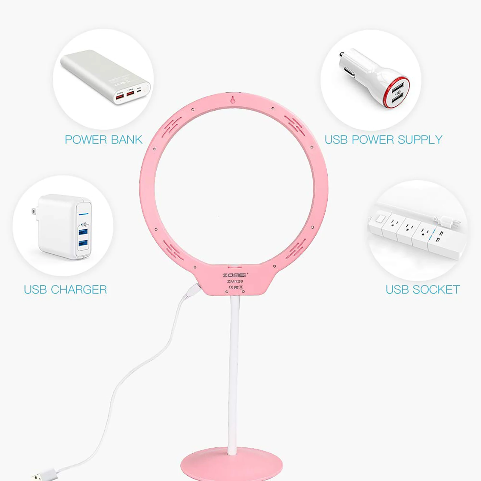  ZOMEI LED Selfie Ring Light Photographic Lighting Camera Photo Video Studio Flexible Table Ringligh - 33015885003