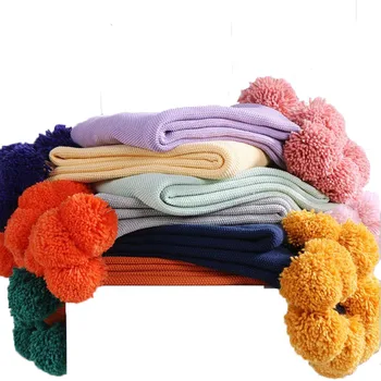 

Cotton Knitted Blanket for Children Thick Throw Blankets on the Bed Sofa Plaid Comforter Photograpy Props 130x160cm