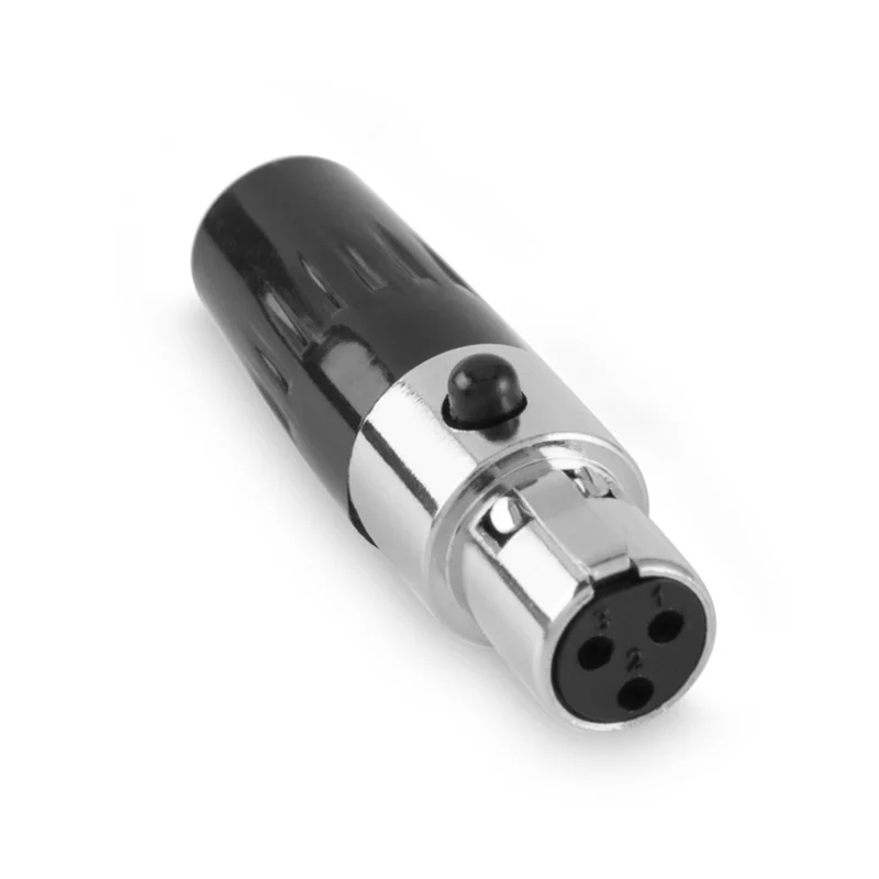 Mini 3 Pin Xlr Female Cable Connector, For Pro Microphones, Black And