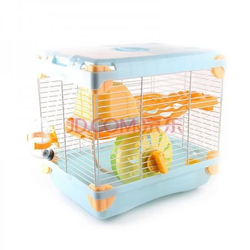 

A 8%Small Pet Guinea Pig Hamster Cage Crystal Multi-storey Castle for Hamster Travel Carry Practical Cage Hamster Accessories