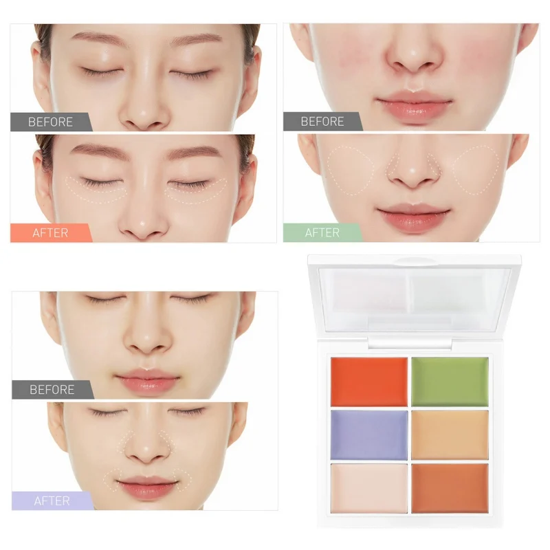 1PC 6 Colors Concealer Cream Contour Palette Kit Professional Makeup Bronzer Highlighter Cream 1PC 6 Colors Concealer Cream Contour Palette Kit Professional Makeup Bronzer Highlighter Cream