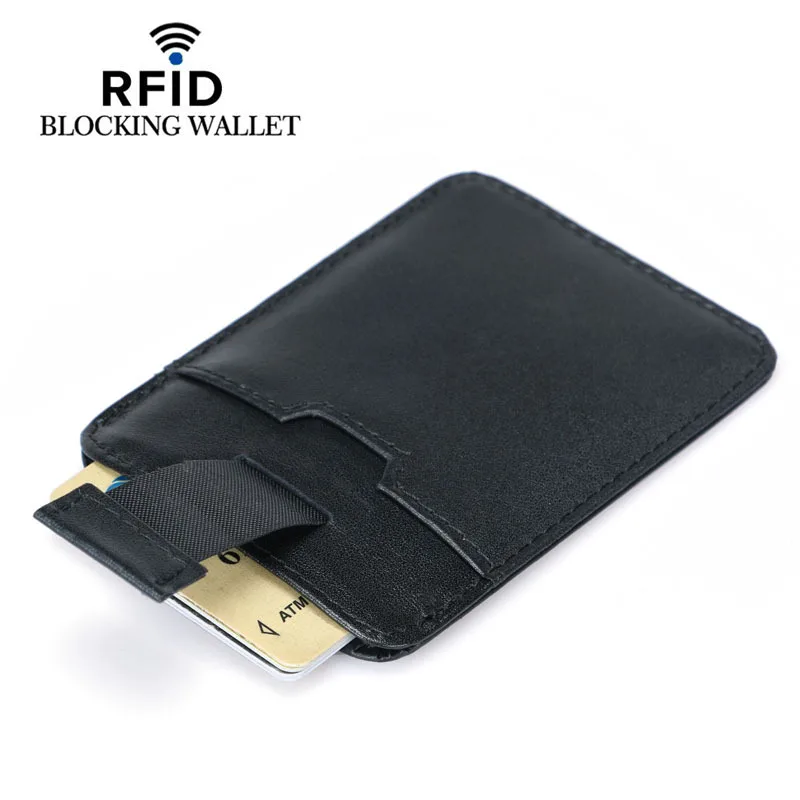 Новый мужской держатель для карт s Rfid кошельки из натуральной кожи блокирующий