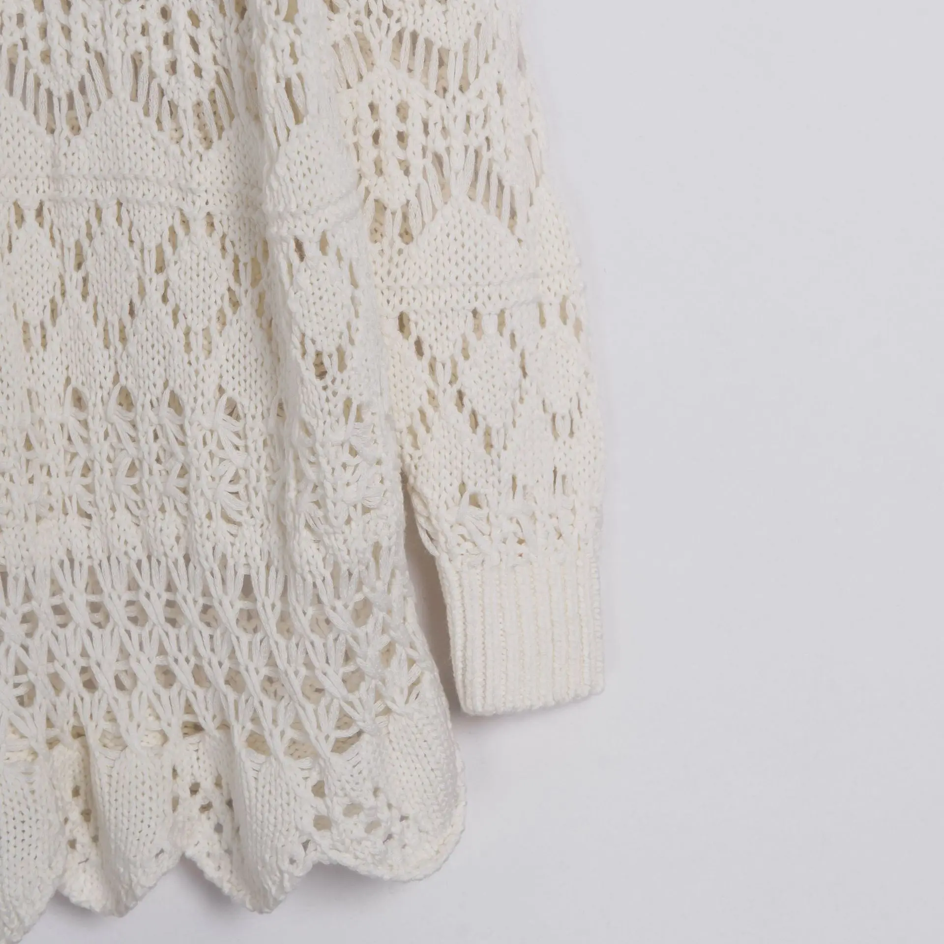 2019 весна осень женский длинный рукав белый пуловер выдалбливают вязаный свитер xr17