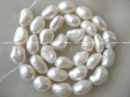 wholesale around AAA 9X11mm Natural 14&quot white baroque freshwater pearl | Украшения и аксессуары