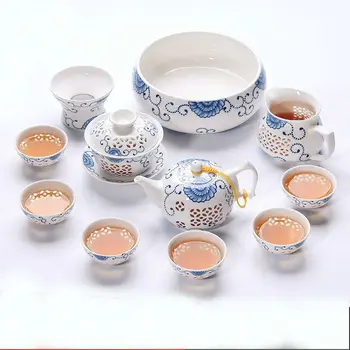 

Creative Delicate Blue And White Ceramic Teapot Teacup Porcelain Chinese Kung Fu Tea Set Drinkware