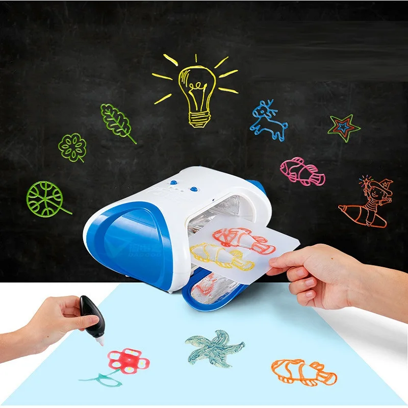 

DIY 3D Magic Machine Printer Enlighten Painting Draw Kids Developmental Painting Machine Graffiti Printed Machine Toy Gifts New