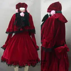 Аниме Rozen Maiden shinku Костюмы для косплея чистый Рубин Для женщин Необычные платья партии красный Костюмы Райнер Рубин накидка костюмы на