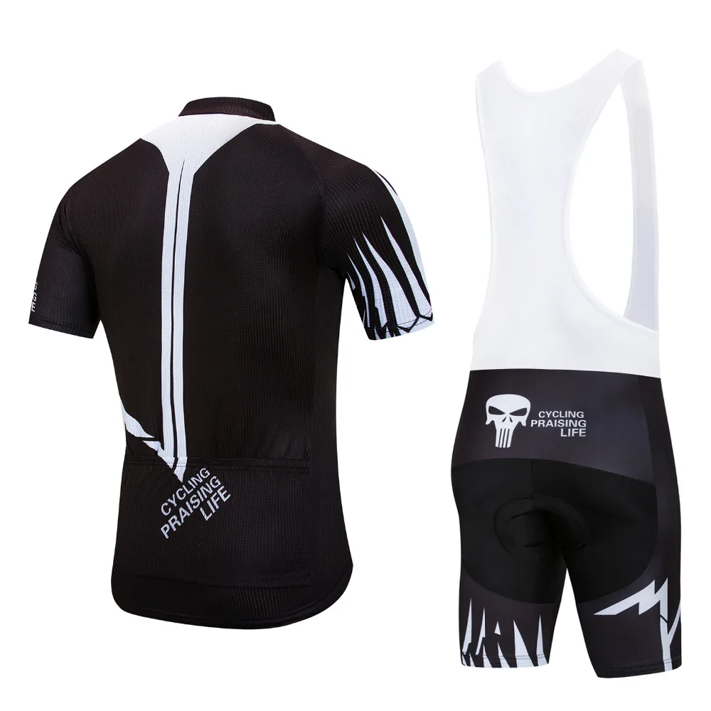 Мужская Профессиональная велосипедная одежда для горного велосипеда велосипедная Одежда наборы для велоспорта командная велосипедная форма велосипедная Рубашка летняя велосипедная майка черный комплект