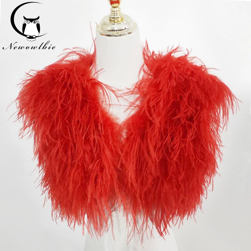 Real natural 100% ostrich fur shawl blouse wedding shawl ostrich hair vest bridal jacket real fur coat customizable real rabbit fur knitted natural fur poncho vest fashion wrap coat shawl lady scarf natural fur wedding party wholesale cape