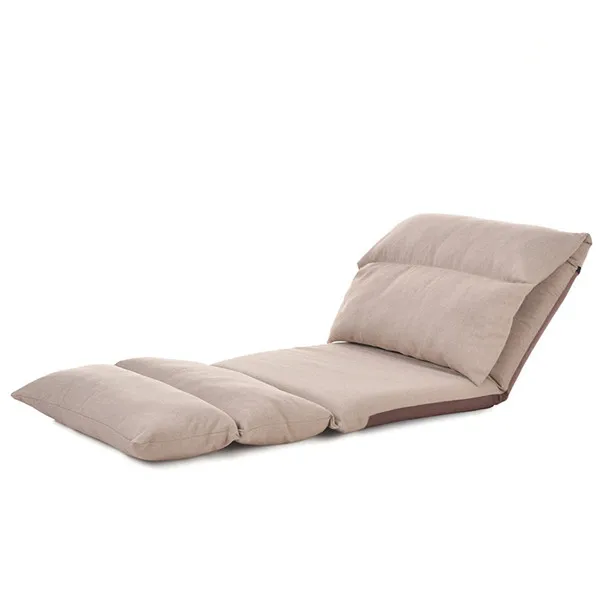 Напольный складной шезлонг, кресло для гостиной, мебель для гостиной, современное складное регулируемое мягкое кресло для отдыха, откидной диван-кровать - Цвет: Beige Color