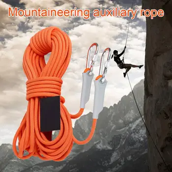 

Outdoor Rock Climbing Safety Rope 10M(32ft) with Hook, Diameter 9.5 MM for Outdoor Escape Rope, Camping Hiking Rope, Fire Rescue