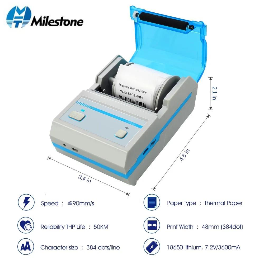 Label Printer Thermal Barcode Printer MHT L5801 With App Android IOS Mini Wireless Bluetooth Bar Code 2