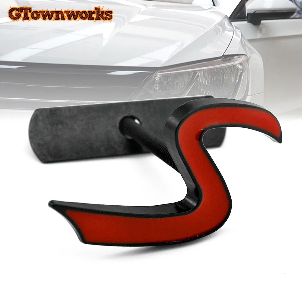 

Red S Car Head Decoration Front Grille Badge Metal Emblem for Mini Cooper Countryman Custom Upgrade