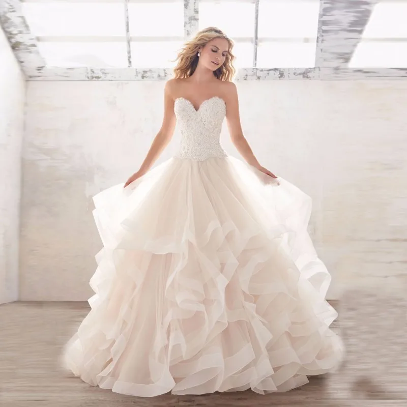 Ruffles Long font b Wedding b font font b Dresses b font 2017 vestido de noiva