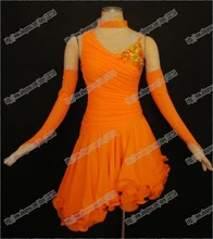 ORANGE LATIN DANCE DRESS,SALSA,TANGO,BALLROOM DANCE DRESS, GIRLS,LADY,DANCER.WOMAN,PERFORM COSTUMES DANCEWEAL,HIGH QIALUTYL-0049