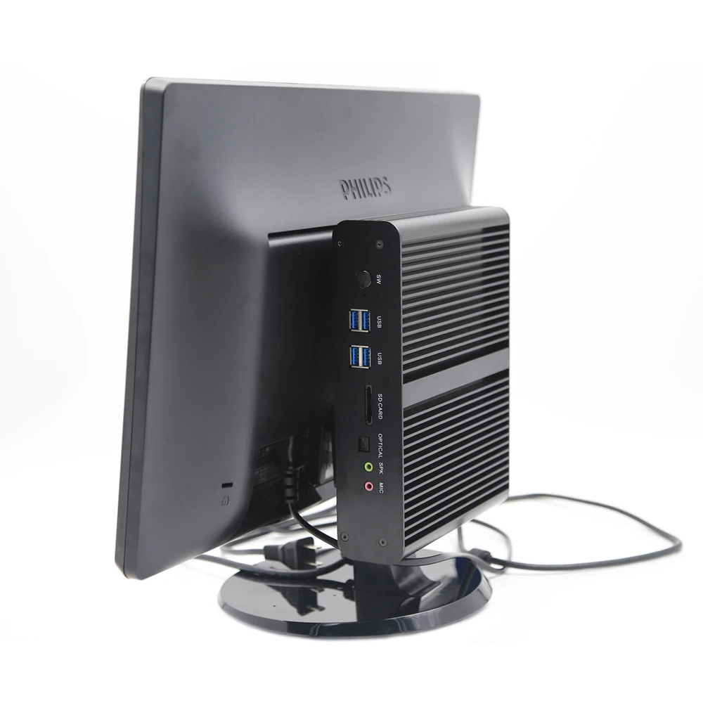 Процессор EGLOBAL Fanless Mini PC i7 8565U 8550U 4 ядра 8 потоков 2 * DDR4 M.2 + Msata 5 ''SATA Настольный