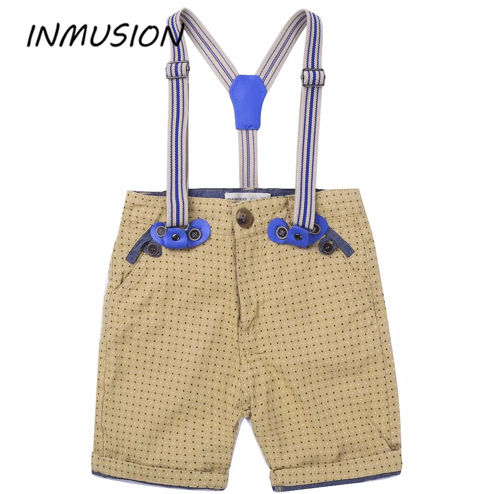 

Kids Overalls Denim Brand High Quality 2016 Summer New Boys Clothes Casual Linen Shorts Bib Pants Belt Children pants