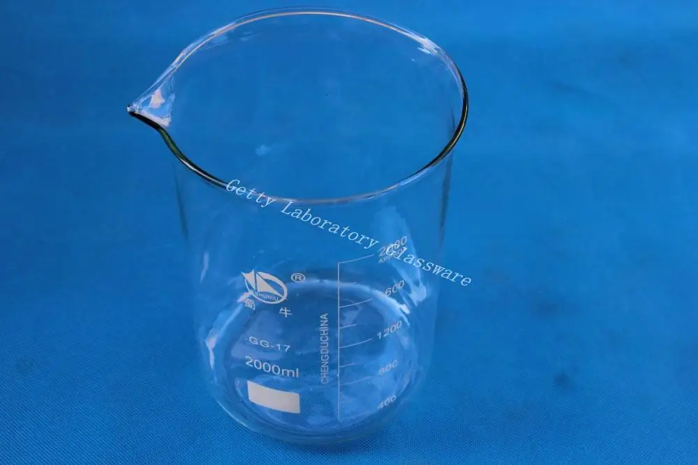 2000mL (2L) Lab Glass Beaker, with wide mouth, International Standard