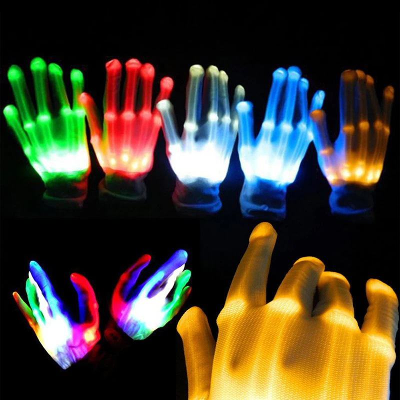 

1Pcs LED Flashing Gloves Glow Light Up Finger Lighting Dance Party Decoration Glow Party Supplies Choreography Props Christmas