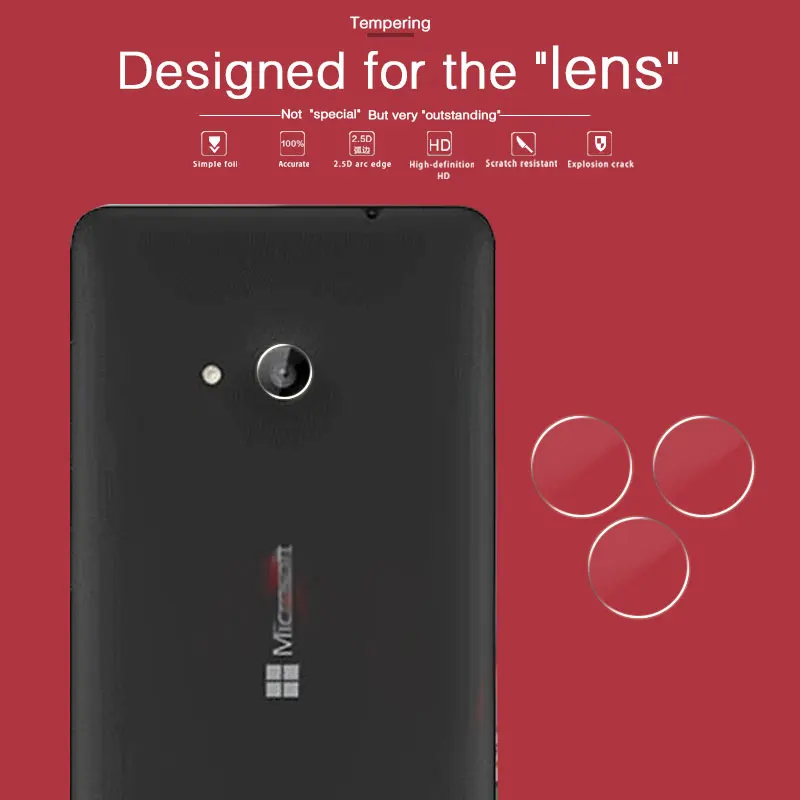 

High Quality Camera Lens Tempered Glass For Nokia Microsoft Lumia 535 5.5 in Fingerprint Back Lens Protector Camera Film + Cloth