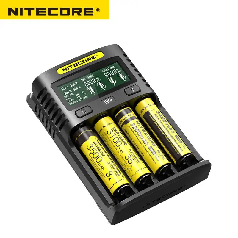 Nitecore UM4 USB с четырьмя слотами QC Зарядное устройство интеллигентая (ый) схема
