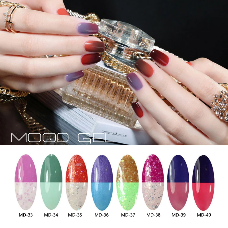 

Cheap 8ml Snow Thermal Temperature Change UV Gel Nail Lacquer Polish Chameleon Gel Nail Varnish Gel Color Change Of Mood 25-48