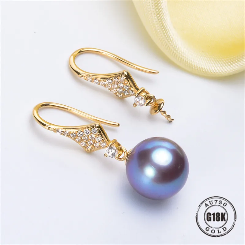 

G18K Gold Jewelry, AU750, Earrings Pearl Accessories, Ear Hook, For Women, Jewelry Findings, DIY