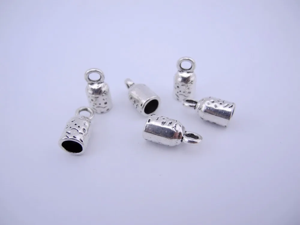 10sets/20pcs Dia.4.86mm Antique Silver Curved Round Jewelry End Caps