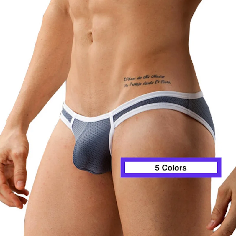 

WJ men's underwear u-bag mesh underwear tight low-waist sexy briefs calson homme ondergoed mannen Man calzoncillos