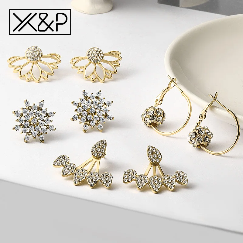 X &amp P бабочка корейский геометрической формы серьги с цирконием кубической