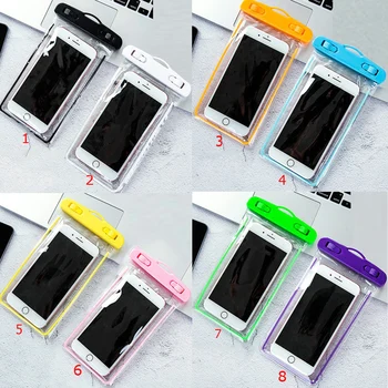

100pcs/lot Waterproof Bag Luminous PVC Swimming Bags IPX8 Underwater Phone Case for Seaside Vacation Universal All Models