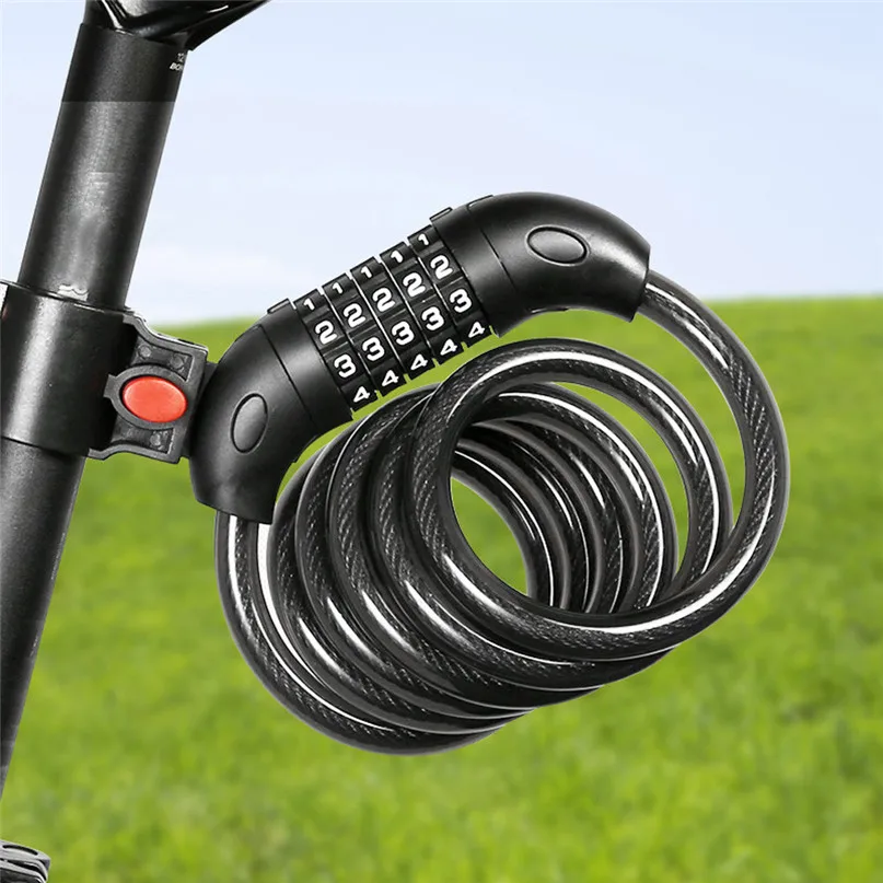 Bike Lock High Security 5 Digit Resettable Combination Coiling Cable Lock Best (6)