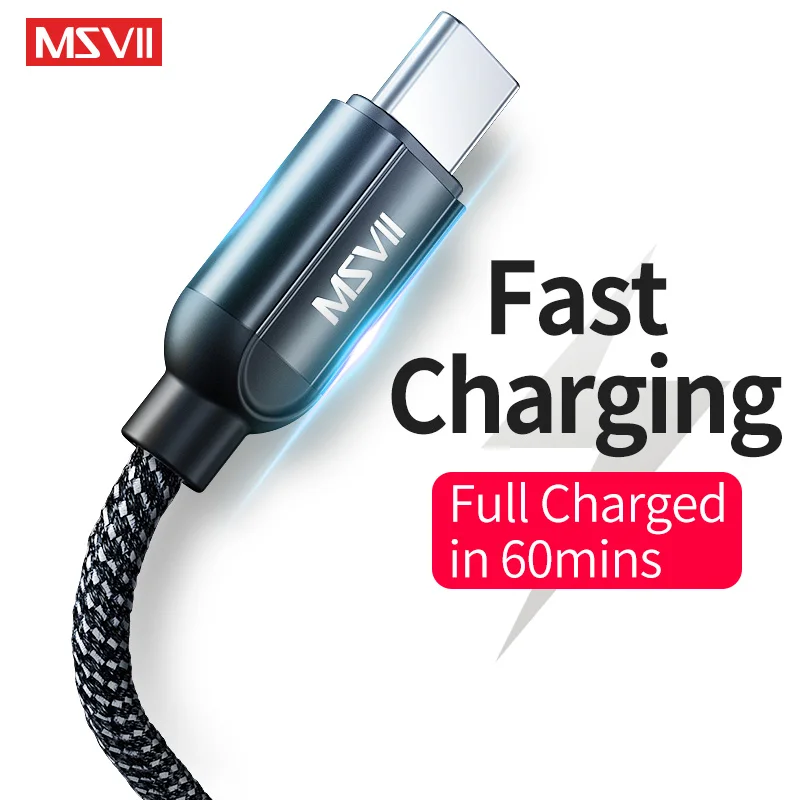 MSVII USB للهاتف المحمول كابل نوع-c USB C سريع كابل شحن سامسونج نوع C USB شاحن هواتف xiaomi كابل 5 V 2.4A بسرعة فائقة