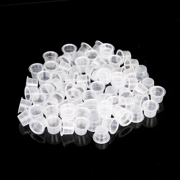 

1000 Pcs Plastic Tattoo Ink Cups for Permanent Tattoo Makeup Eyebrow Makeup Pigment Container Caps Disposable Tools Pigment Cup