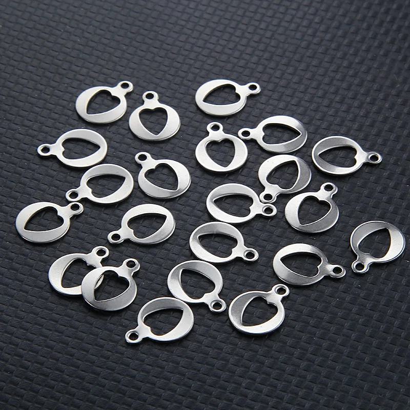 

20pcs/lot Stainless Steel Heart Charms Pendants for DIY Necklace Bracelet Jewelry Making Supplies Accessories hand made 15*11mm