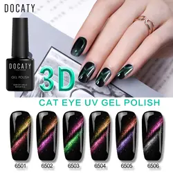 Docaty новый продукт счастливый гель УФ Полупостоянный замочить от 6 видов цветной "кошачий глаз" лак для ногтей дизайн маникюра