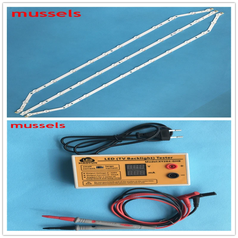 

LED Backlight strip For Samsung 40" inchTV 13lamp D3GE-400SMB-R3 D3GE-400SMA-R2 UE40H6203AW UE40H6203AK 3pcs and LED tester 1pcs