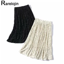 Summer skirt new women fashion skirt high waist skirt Wave point Retro Pleated skirt femme midi skirts women skirt clothes