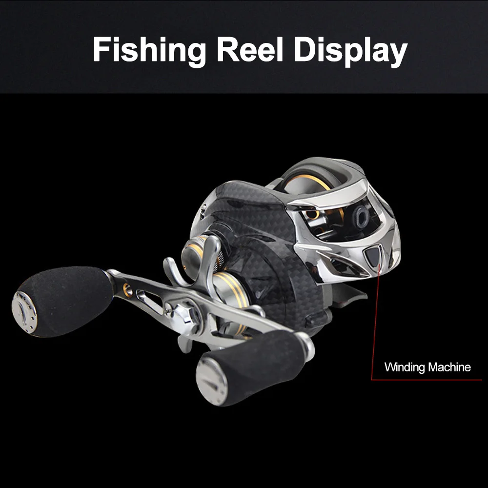 18+1 Axis Double Brake Lure Strong Tension Right-Hand Metal Carbon Fiber Fishing Low-Profile Reel Fishing Reel