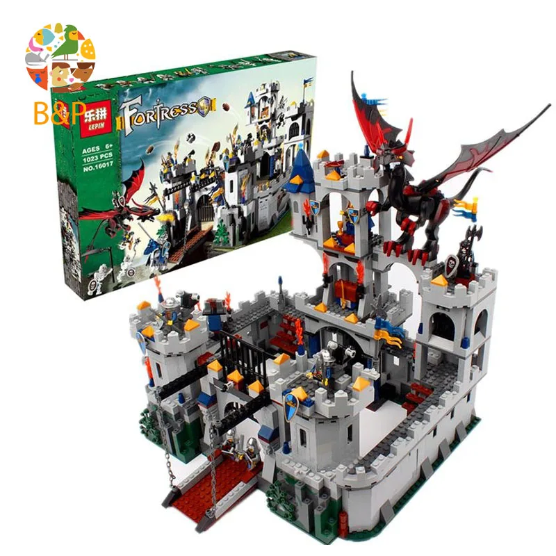 

Legoing 7094 1023Pcs Castle Seriess The King's Castle Siege Building Blocks Brick Educational kit Toys For Children LEPIN 16017