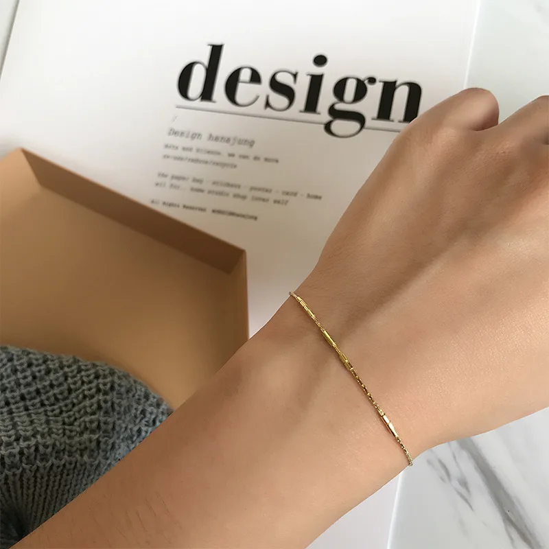 925 Серебряный Сверхтонкий браслет женский простой бисер студенческий Confidante Ретро ZC140