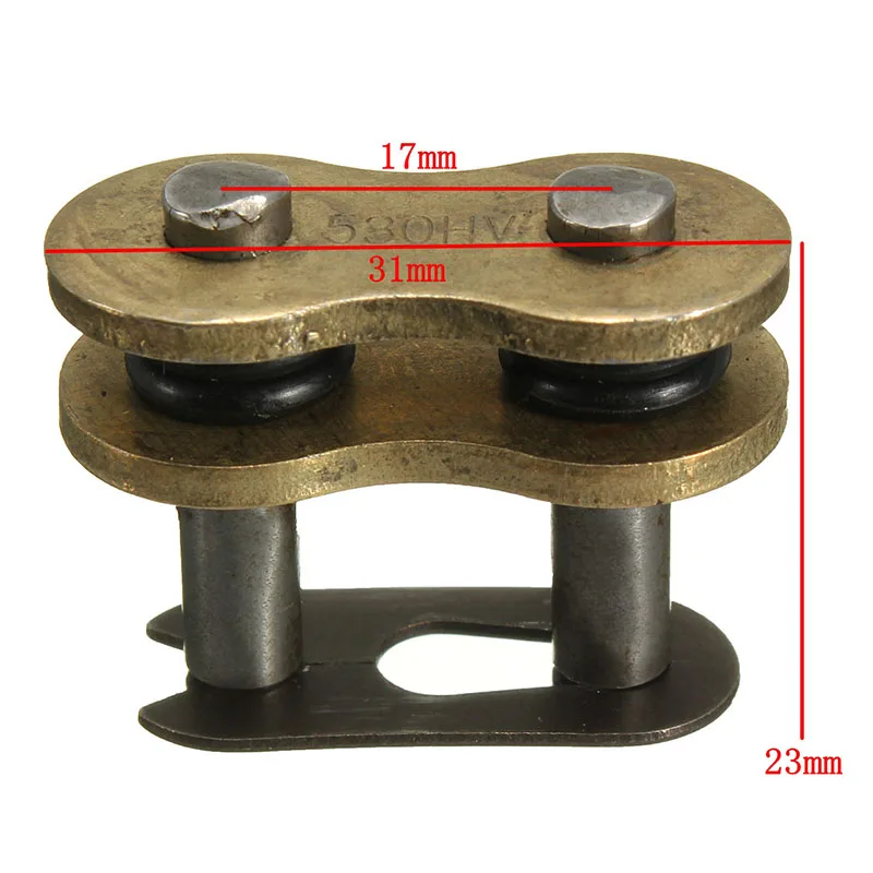 530H сверхмощная цепь Мотоцикл Байк золотые соединительные основные звенья с уплотнительным кольцом цепь двигателя соединитель Соединительный зажим замок для ATV