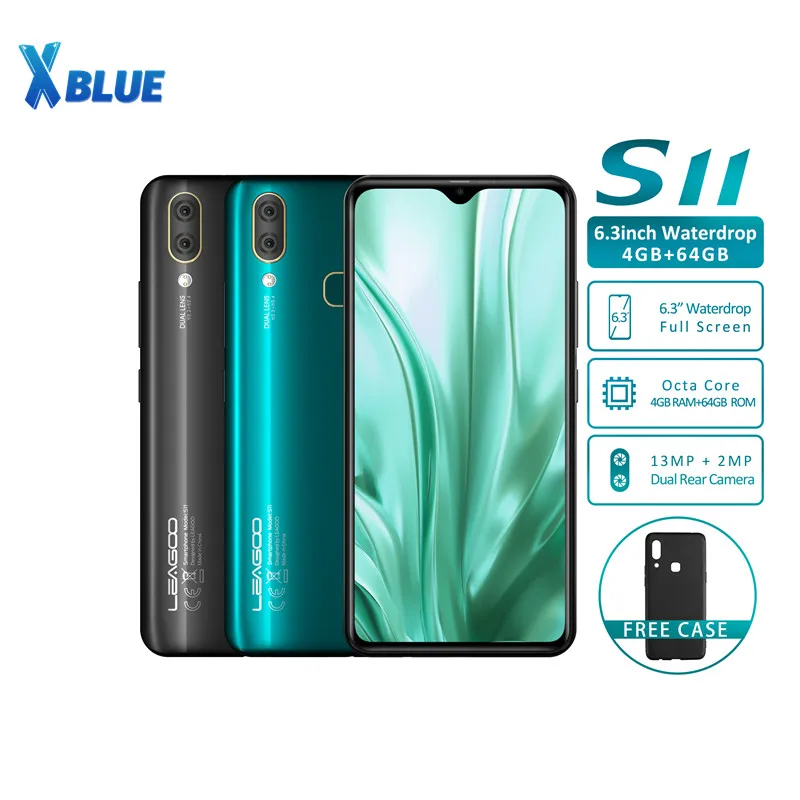 Мобильный телефон LEAGOO S11 Android 9.0 6 3 дюймовый полноэкранный дисплей Waterdrop 8 Мп+13 Мп 4