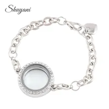25 мм круглый открываться горный хрусталь магнит фото Стекло живая память медальон браслет с плавающей медальон браслет Браслеты
